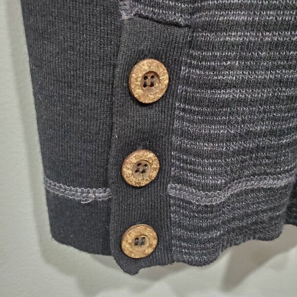 PrAna Women's Coal Kelland Turtleneck Wool-Blend Sweater Dress Black Stripe Sz M - Picture 4 of 16